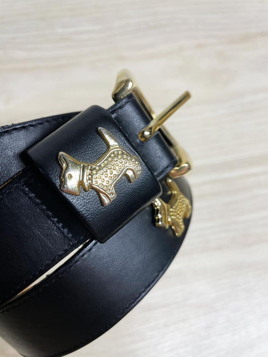 vintage ailes leather metal scottish terrier belt