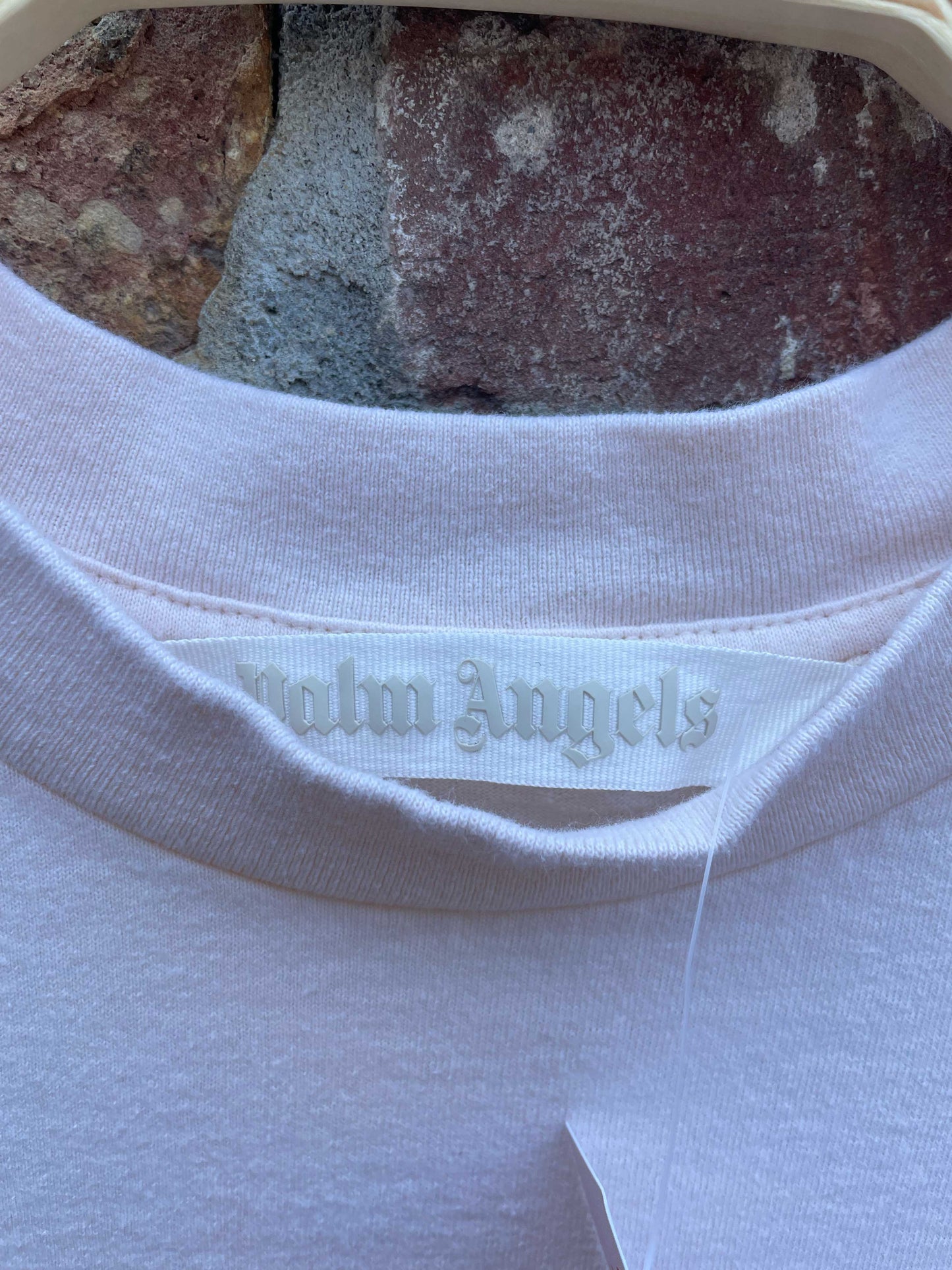 palm angels iconic tape crop tee