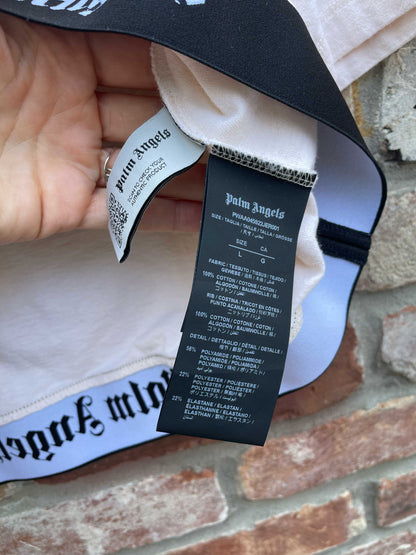 palm angels iconic tape crop tee