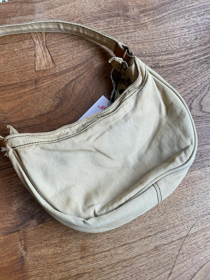 y2k american eagle leather trim mini shoulder bag