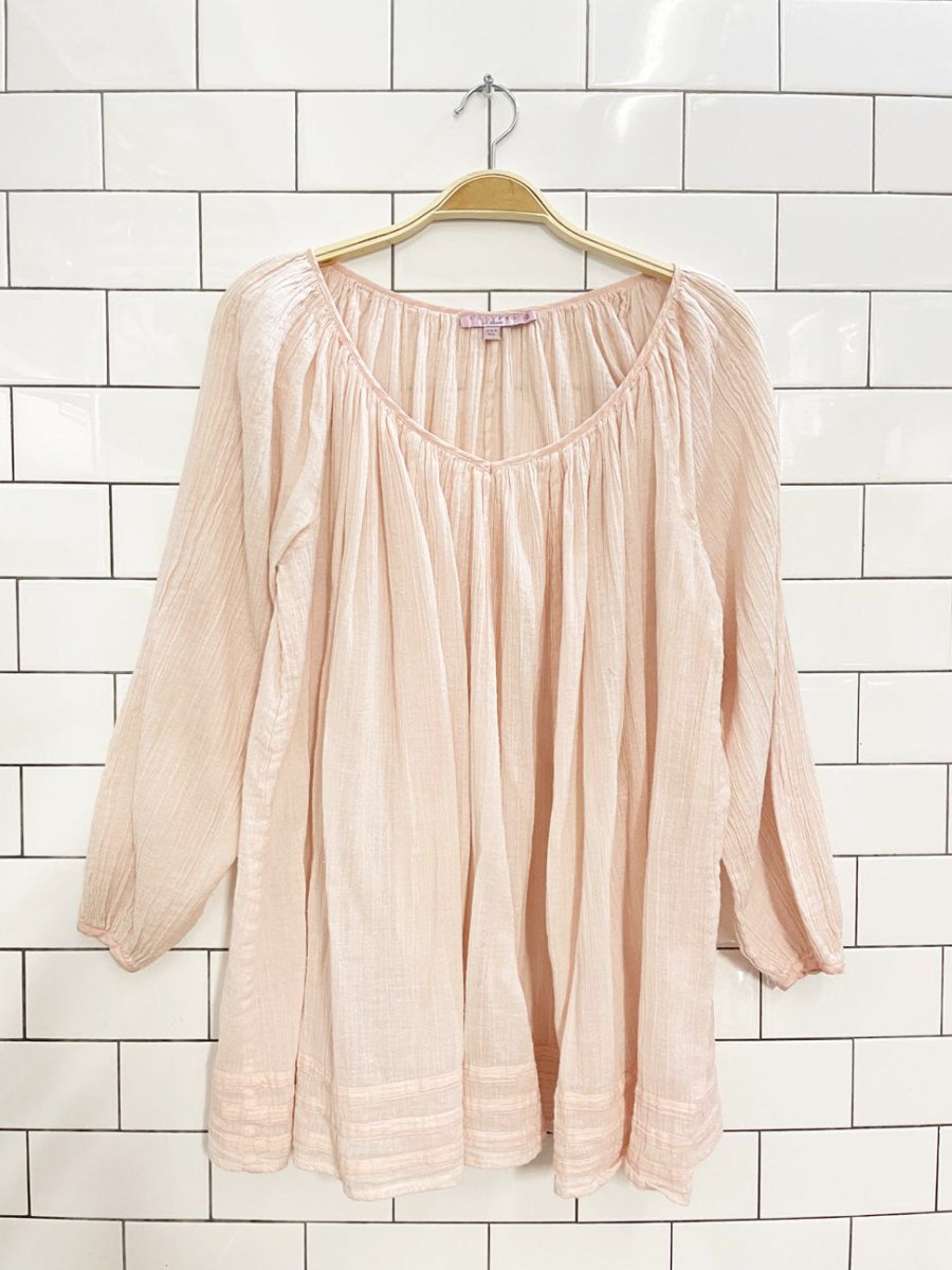 calypso st barth gauze cotton oversized boho blouse - good market thrift store
