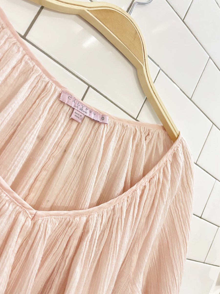 calypso st barth gauze cotton oversized boho blouse - good market thrift store