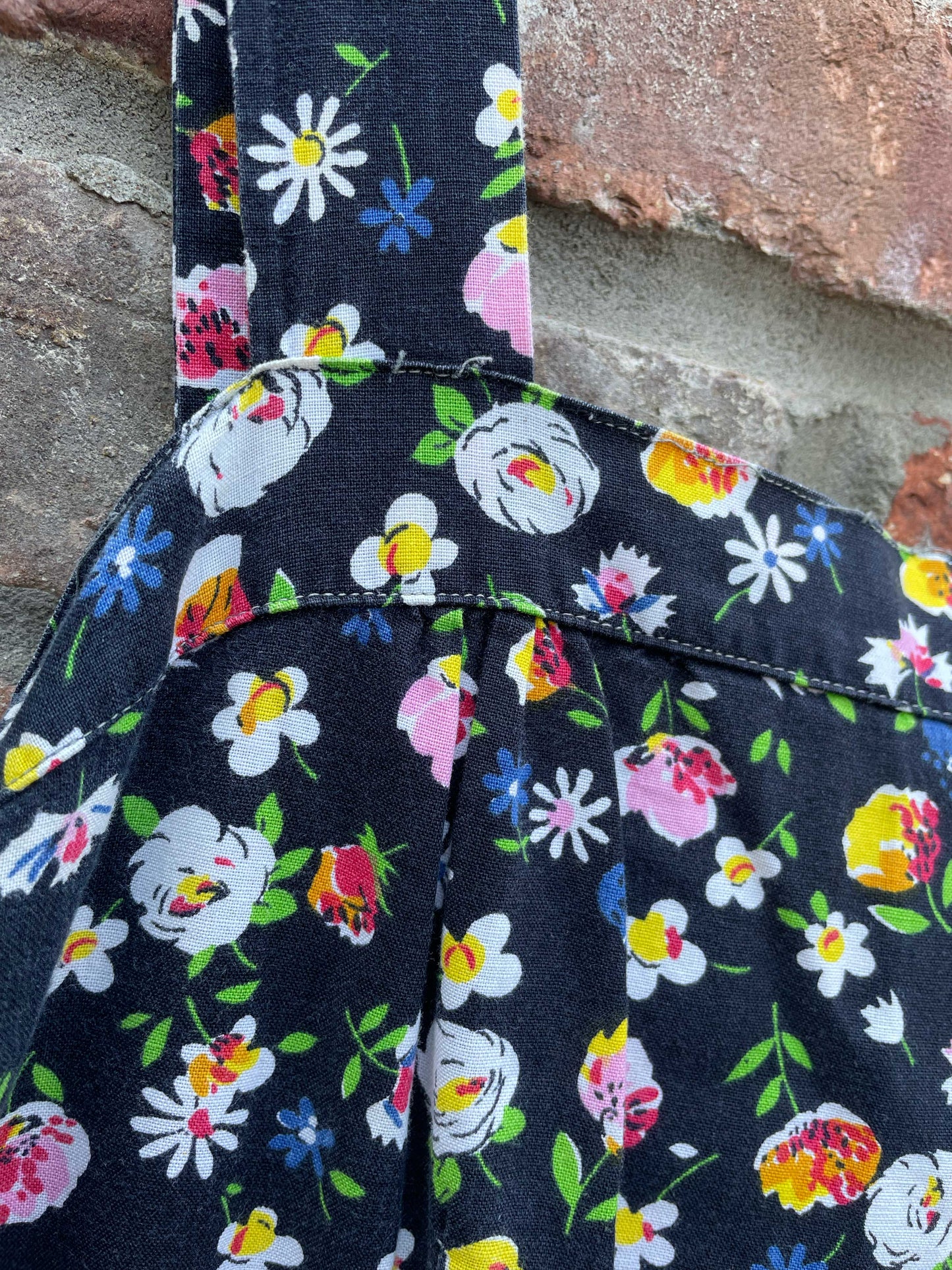 vintage floral country button back midi dress