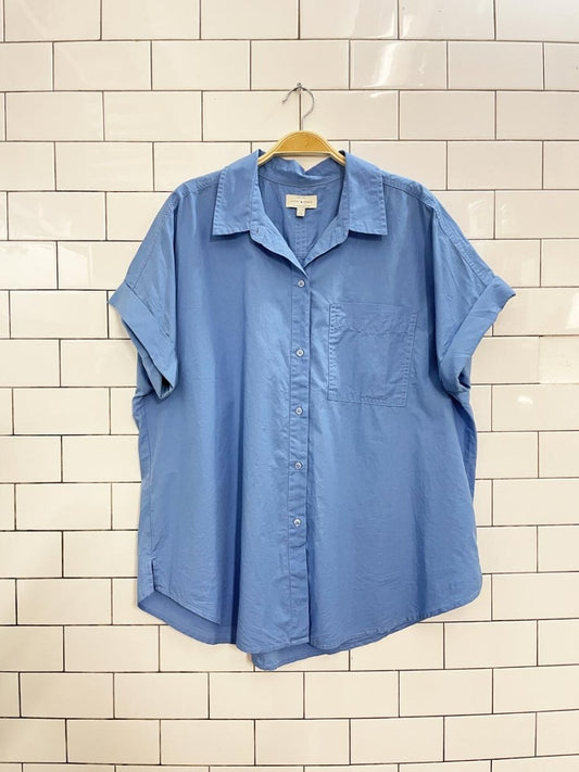 lucky oversized roll sleeve poplin cotton shirt - good market thrift store