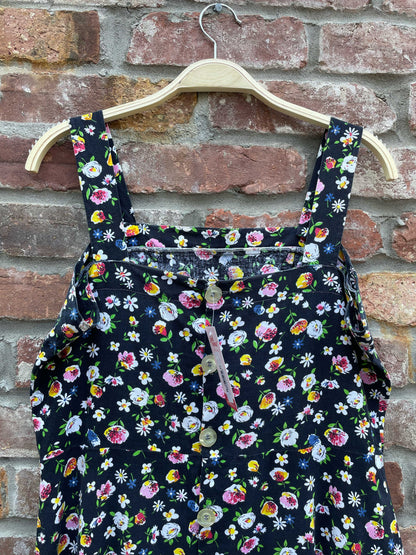 vintage floral country button back midi dress