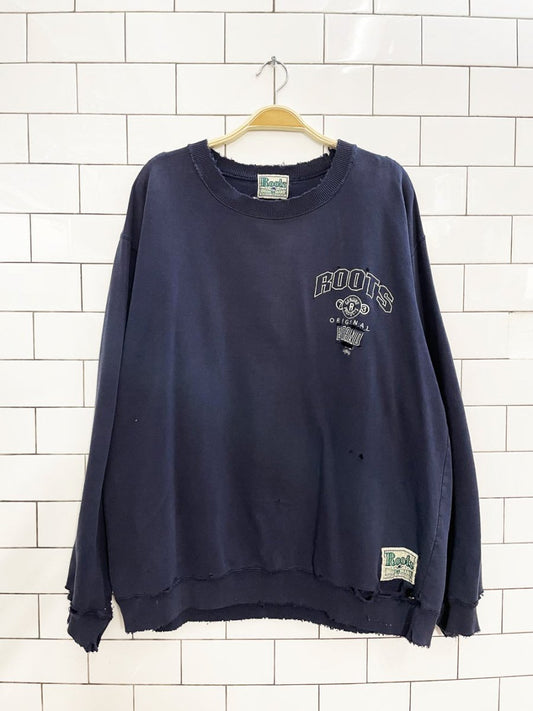 vintage 90s roots seriously distressed cottage crew - good market thrift store