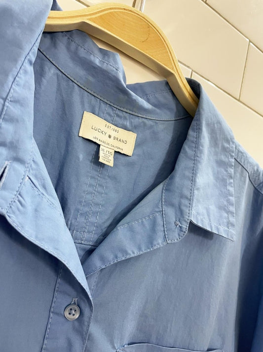 lucky oversized roll sleeve poplin cotton shirt - good market thrift store