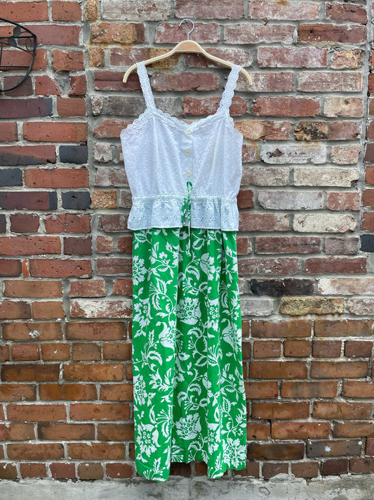 vintage country eyelet prairie maxi dress