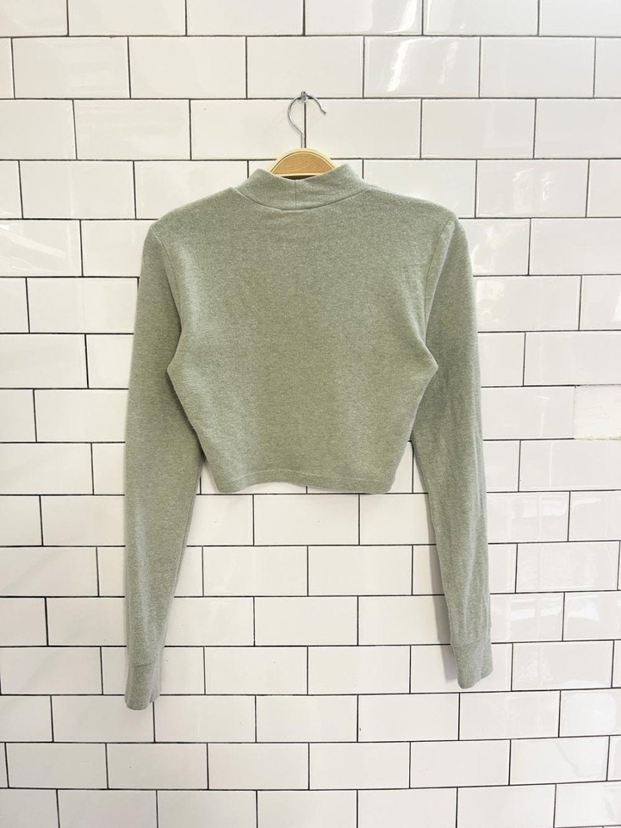 tna cropped long sleeve knit top - good market thrift store