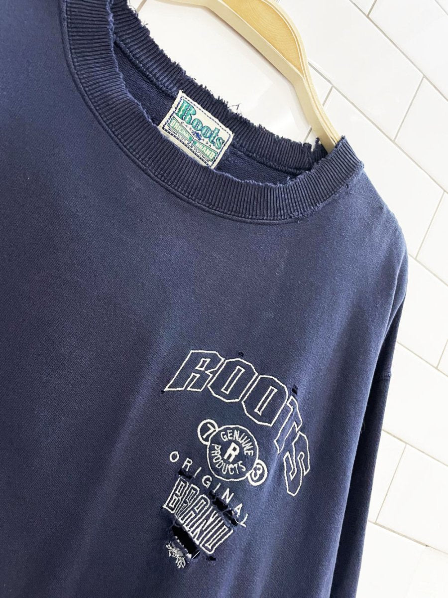 vintage 90s roots seriously distressed cottage crew - good market thrift store