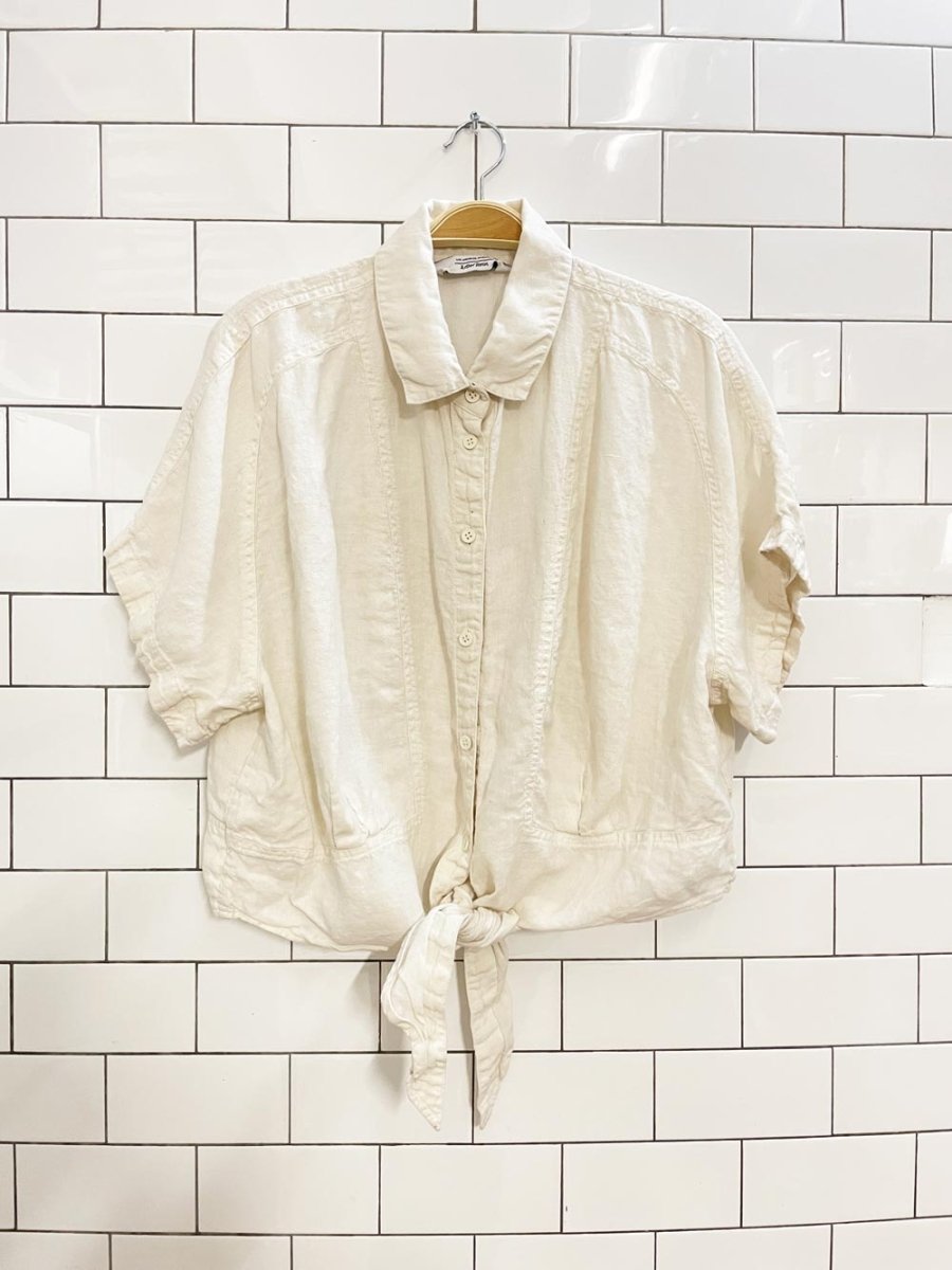 & other stories 100% linen front tie shirt - good market thrift store