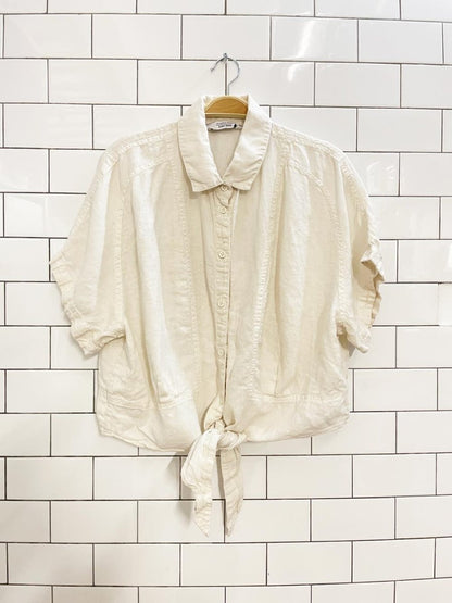 & other stories 100% linen front tie shirt - good market thrift store