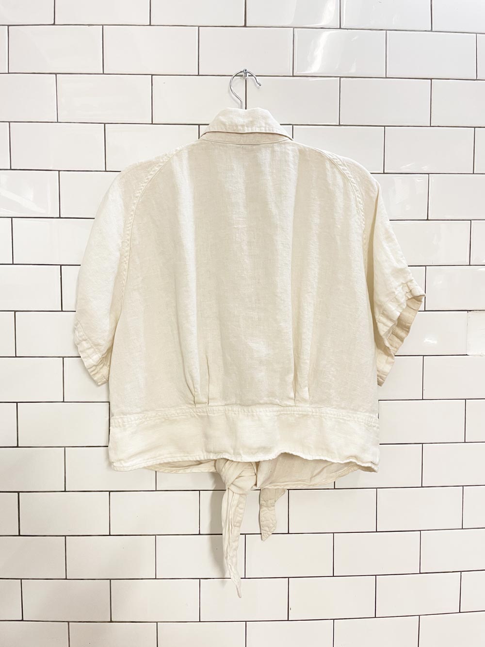 & other stories 100% linen front tie shirt - good market thrift store