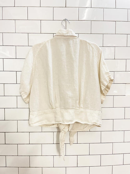 & other stories 100% linen front tie shirt - good market thrift store
