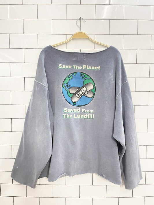 vintage 90s eddie bauer save the planet rework pocket crew - good market thrift store