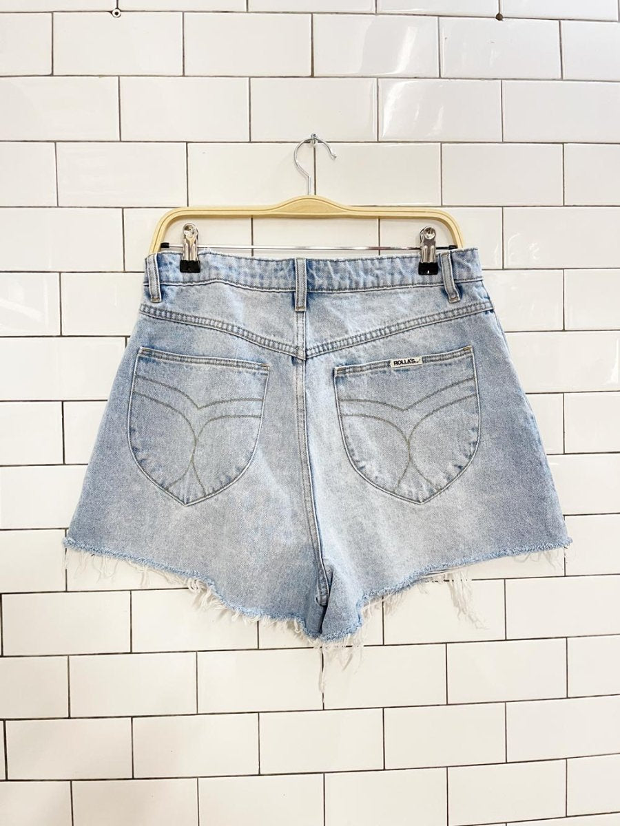 rollas mirage high rise loose fit denim shorts - good market thrift store