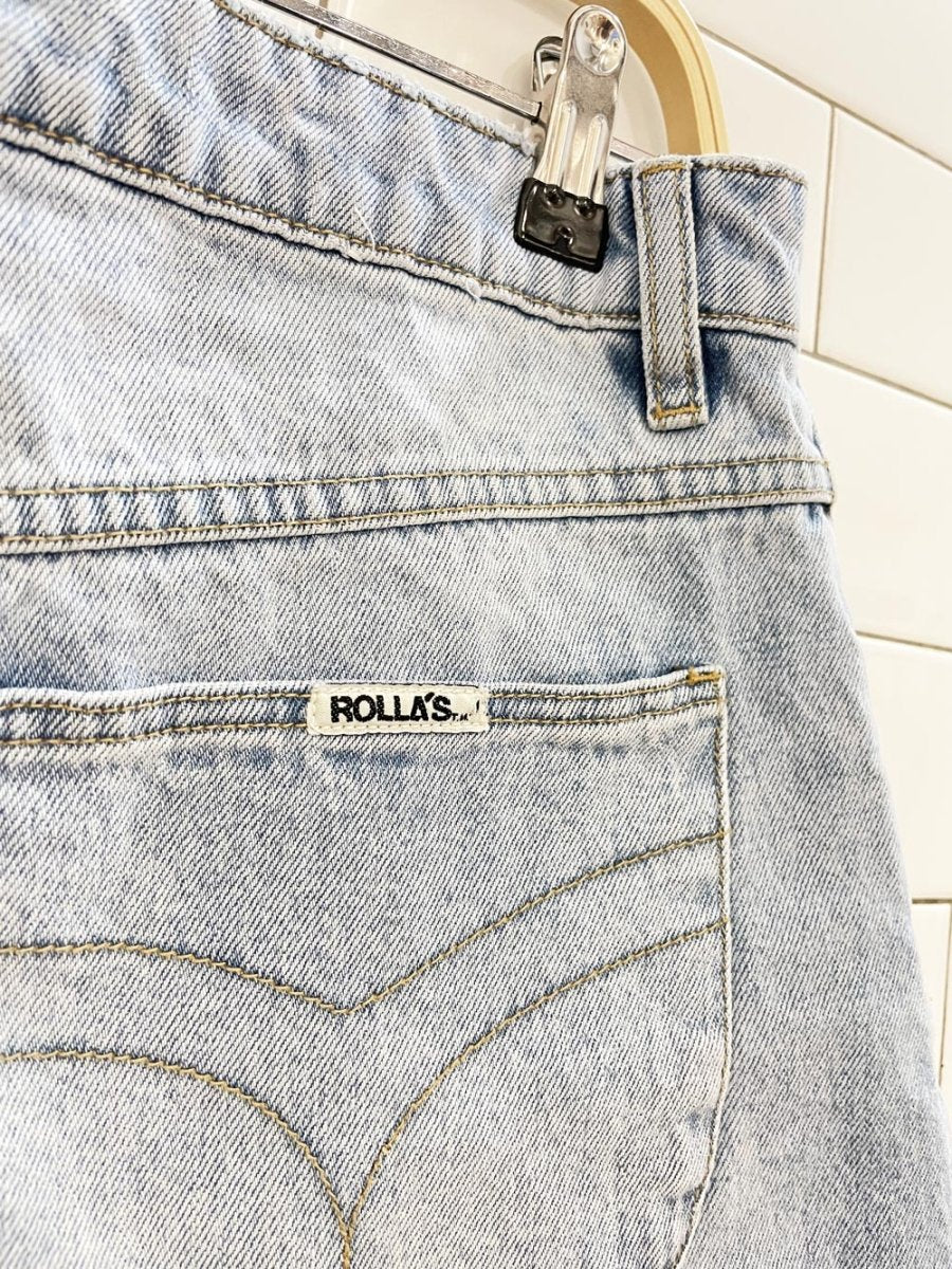rollas mirage high rise loose fit denim shorts - good market thrift store