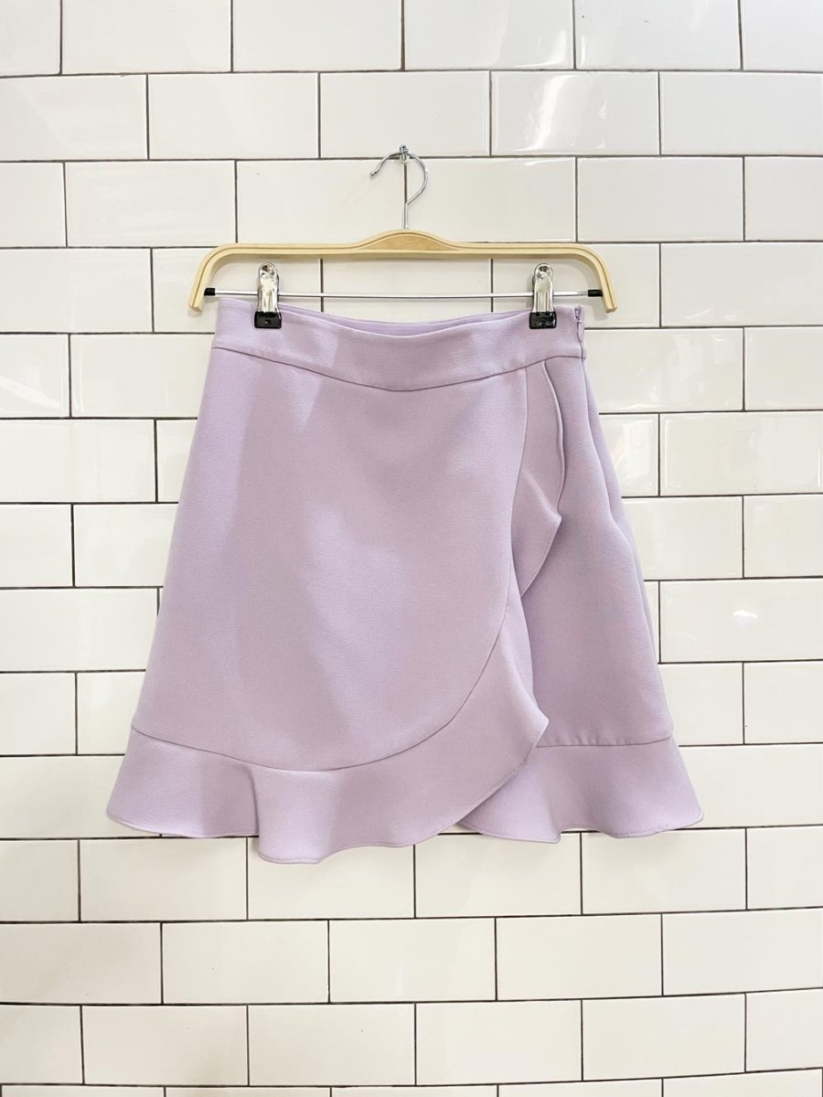 club monaco lilac wrap ruffle mini skirt - good market thrift store
