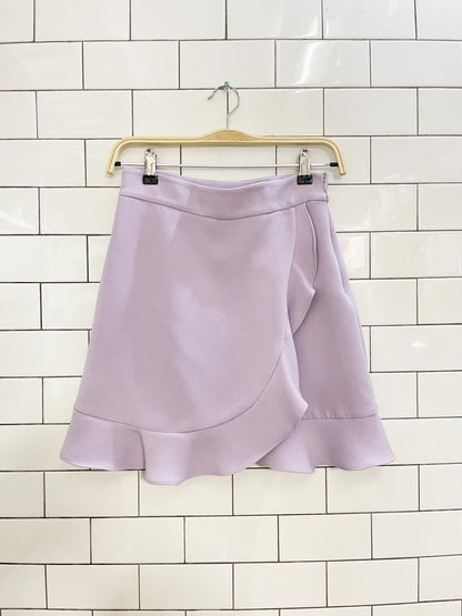 club monaco lilac wrap ruffle mini skirt - good market thrift store