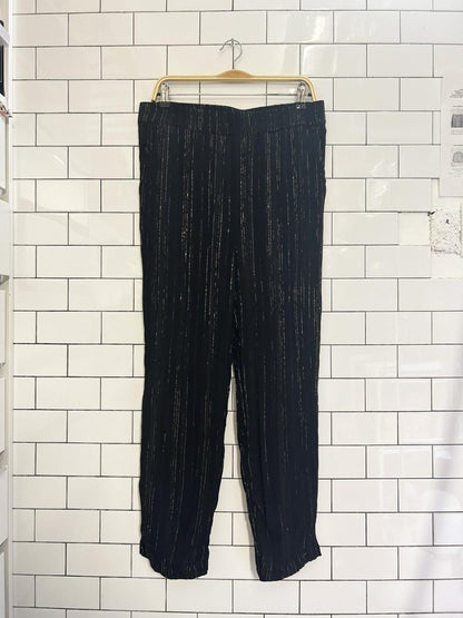 smash+tees gold ribbed chiffon pants - good market thrift store