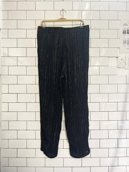 smash+tees gold ribbed chiffon pants - good market thrift store