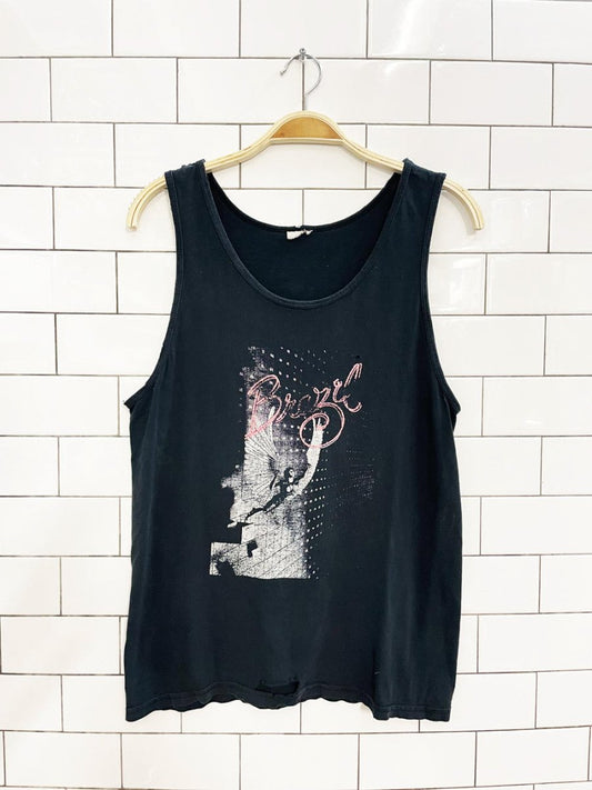 vintage 90s brazil graphic distressed tank - good market thrift store