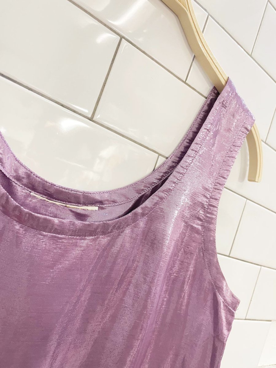 vintage 00s purple metallic lamé tank - good market thrift store