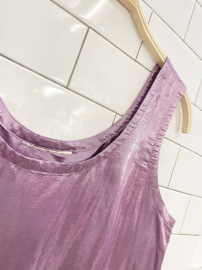 vintage 00s purple metallic lamé tank - good market thrift store