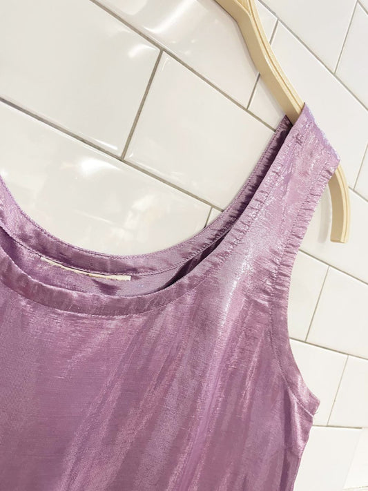 vintage 00s purple metallic lamé tank - good market thrift store