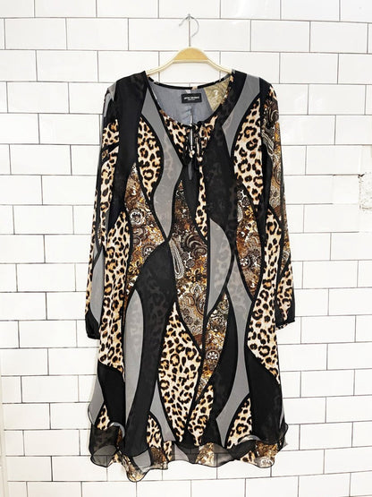 atterly james lakeland wave hem animal print dress | made in Italy - good market thrift store