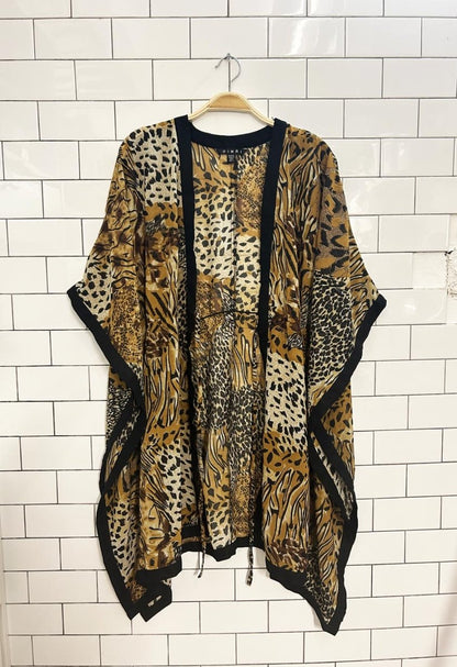 vintage dimri chiffon oversized animal print beach cover up - good market thrift store