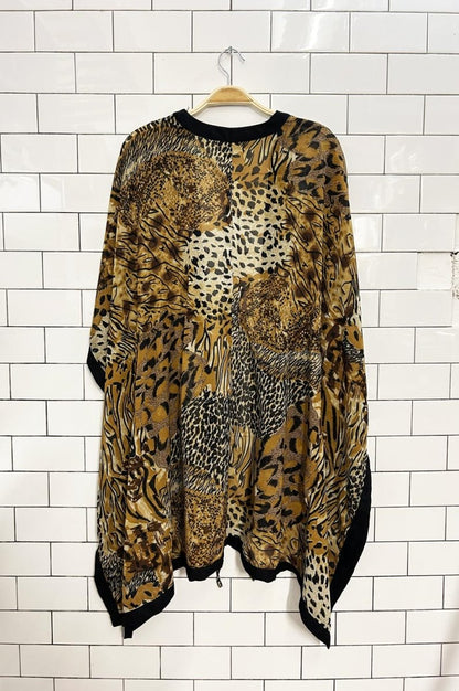 vintage dimri chiffon oversized animal print beach cover up - good market thrift store