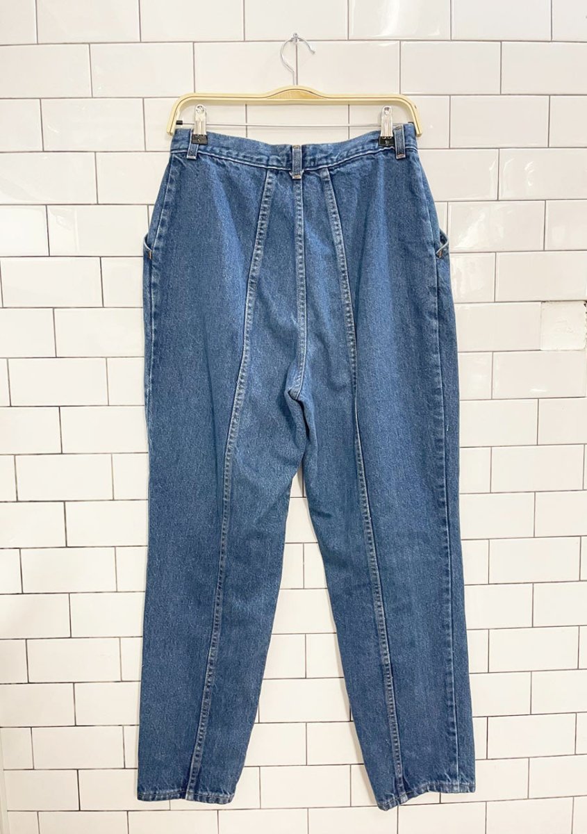 vintage 90s denim republic high rise front seam jeans | made in USA - good market thrift store