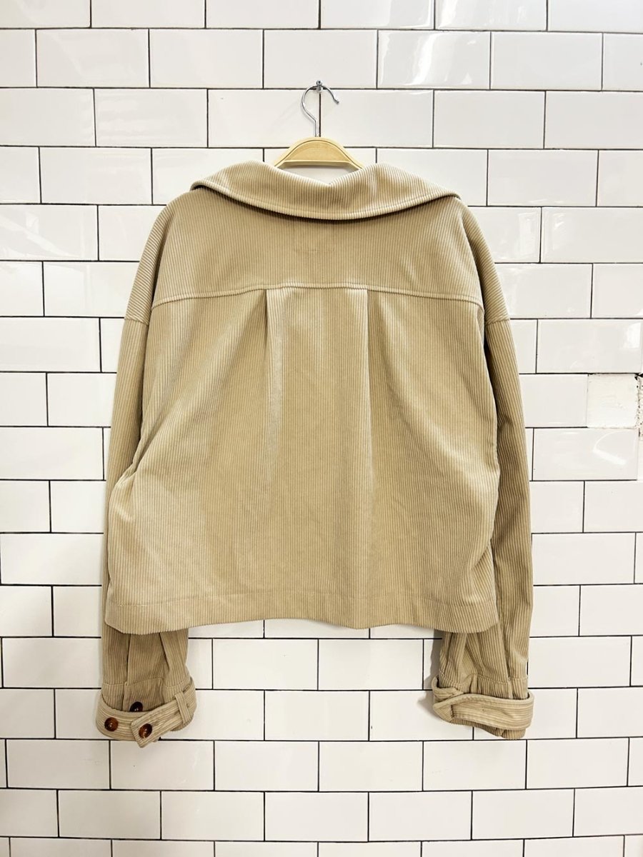 anthro avec les filles cropped boxy corduroy jacket - good market thrift store