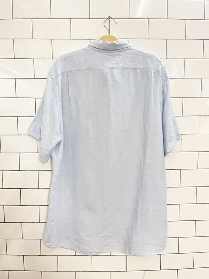 daniel cremieux 100% linen light blue shirt - good market thrift store