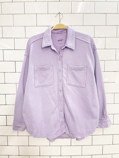 aerie lumber jane oversized garment dyed fleece jacket - good market thrift store