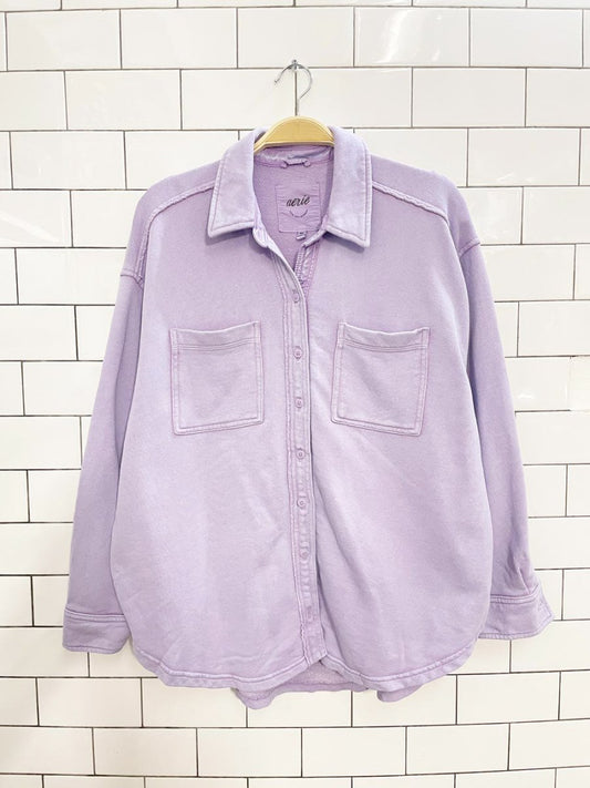 aerie lumber jane oversized garment dyed fleece jacket - good market thrift store