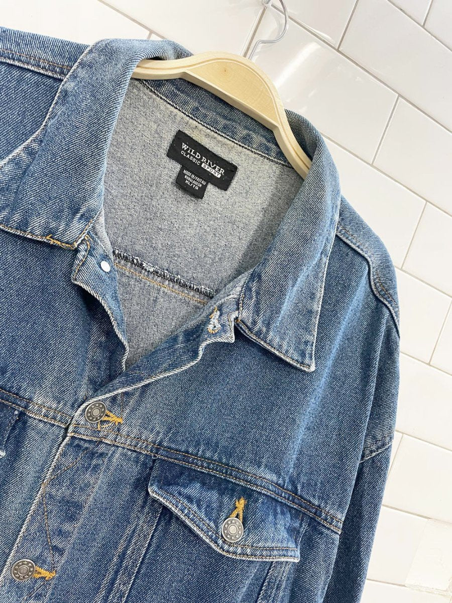 vintage 00s wild river sport denim trucker jacket - good market thrift store
