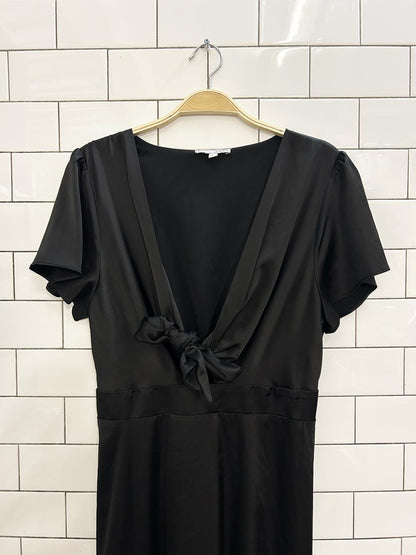 baltic born short sleeve satin midi dress - good market thrift store