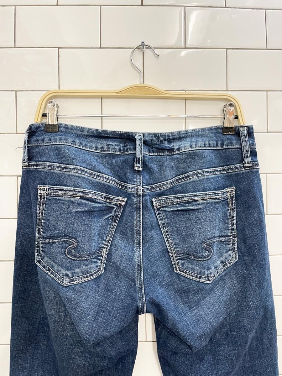 y2k silver jeans britt slim boot deck of cards patchwork jeans - good market thrift store