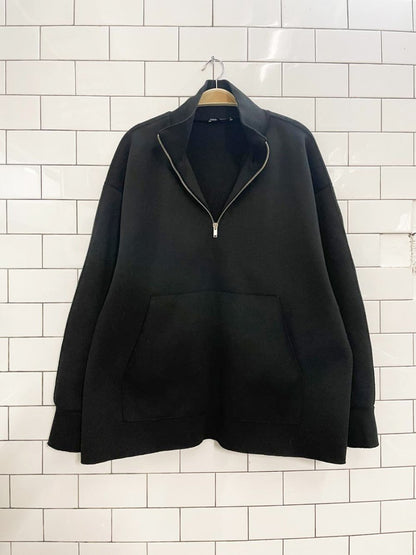 zara oversized 1/4 zip fleece sweatshirt - good market thrift store