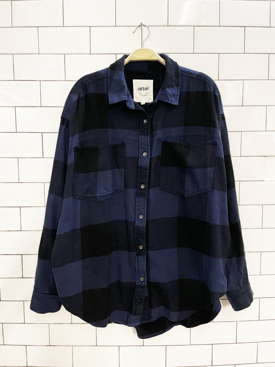 aerie anytime fave oversized flannel shirt - good market thrift store