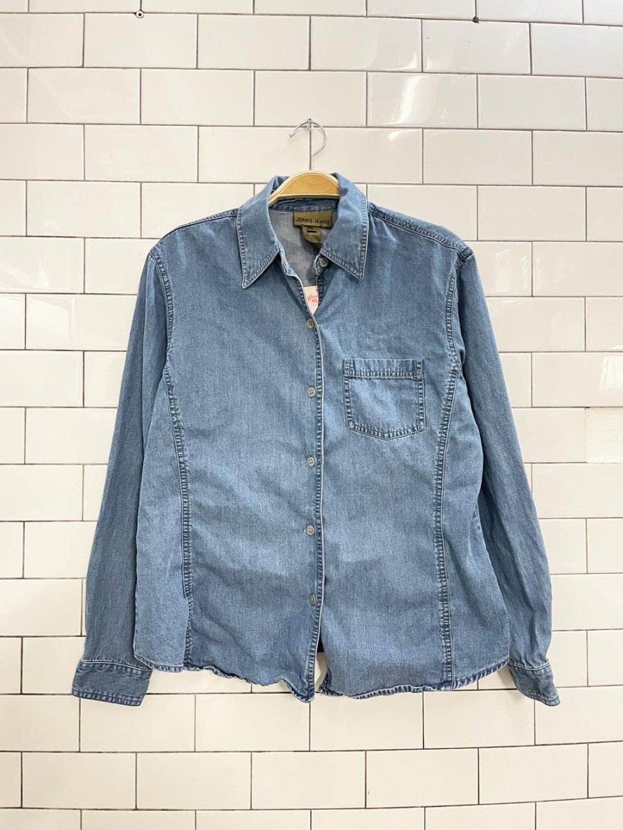 vintage 00s jones NY jeans denim shirt - good market thrift store