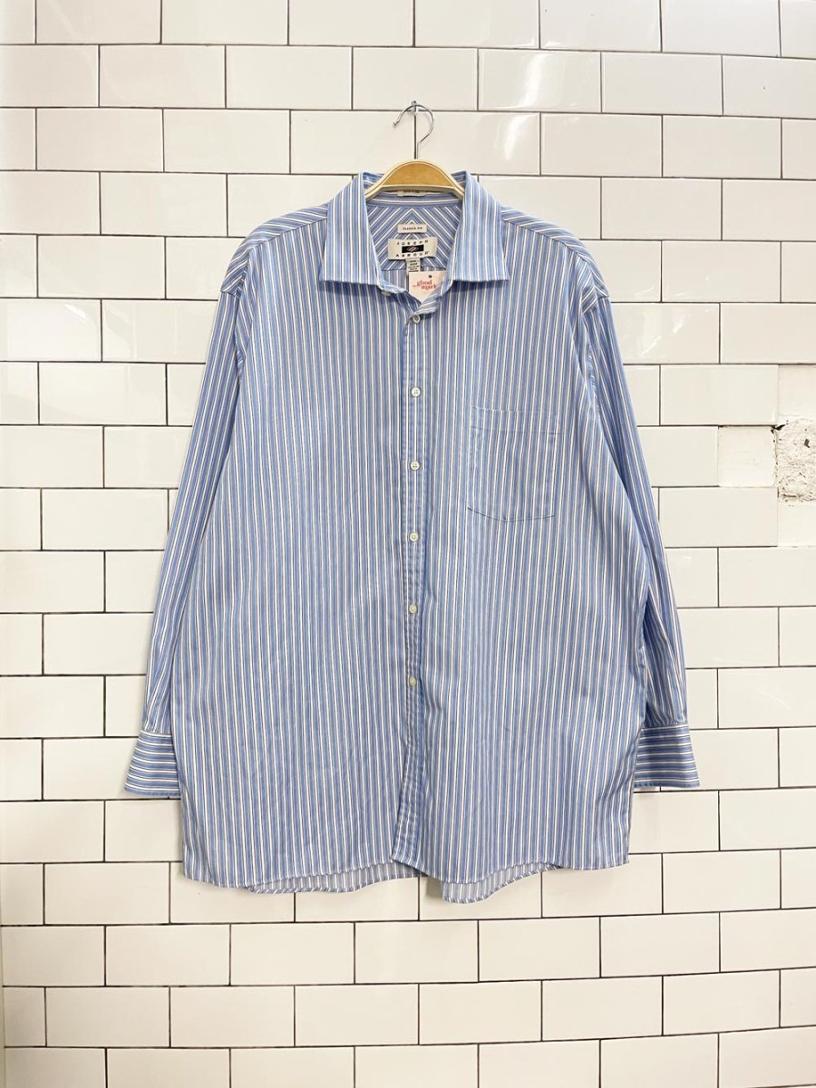 joseph abound blue stripe boyfriend shirt - good market thrift store