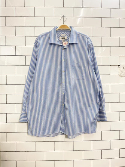 joseph abound blue stripe boyfriend shirt - good market thrift store