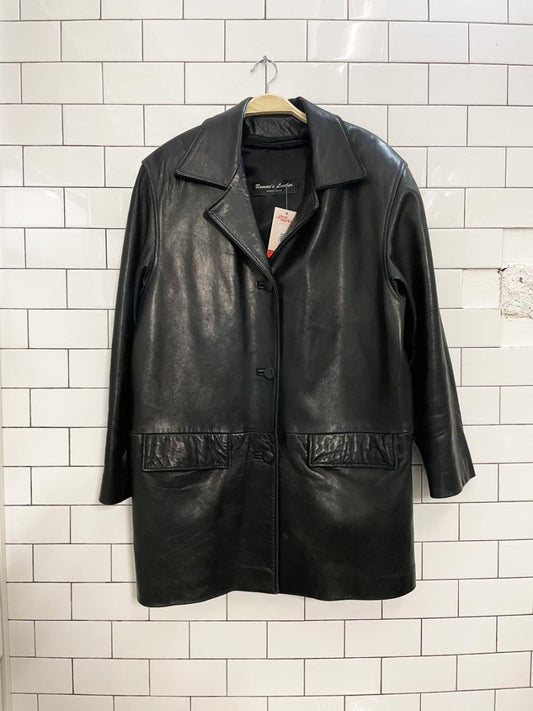 vintage 00s roman's butter leather mimimal lined jacket - good market thrift store