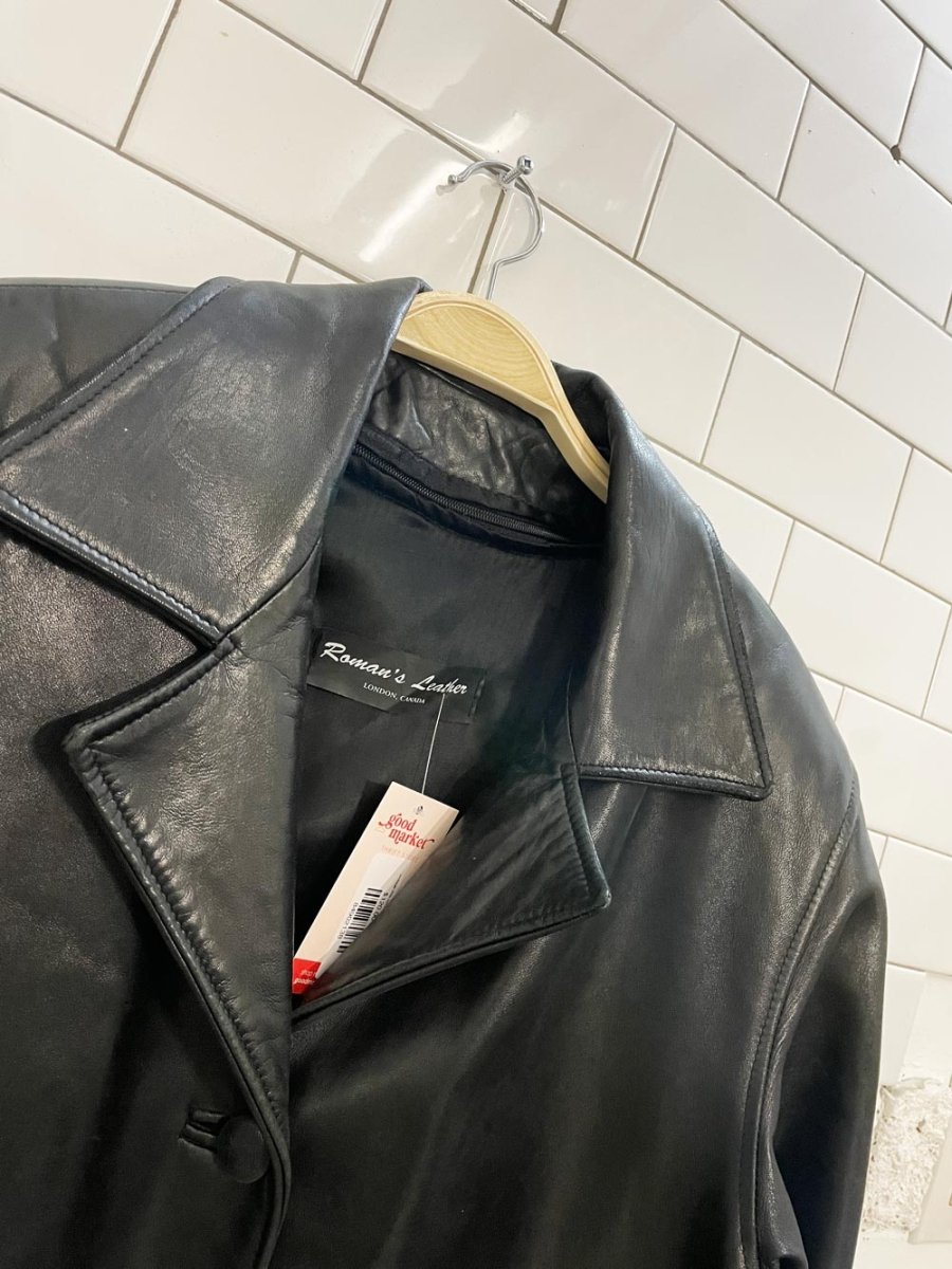 vintage 00s roman's butter leather mimimal lined jacket - good market thrift store