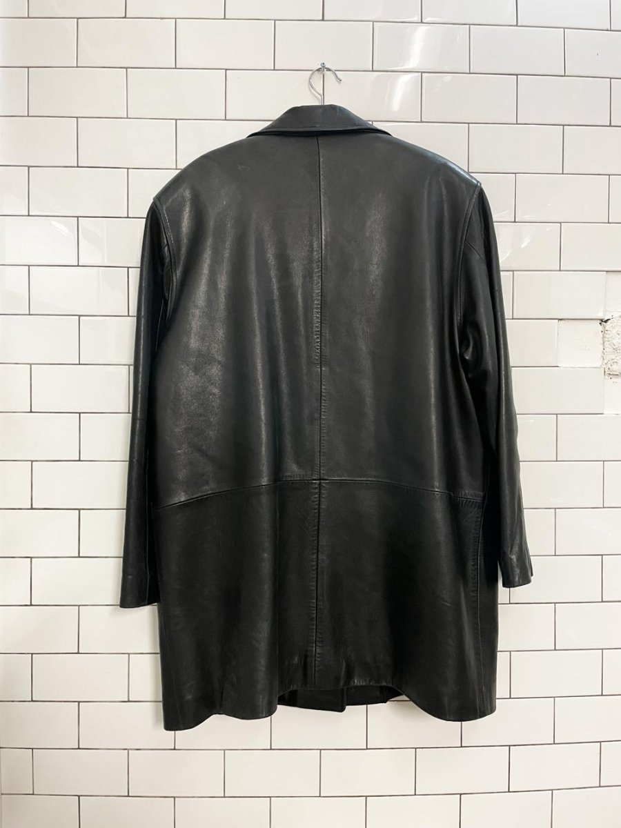 vintage 00s roman's butter leather mimimal lined jacket - good market thrift store