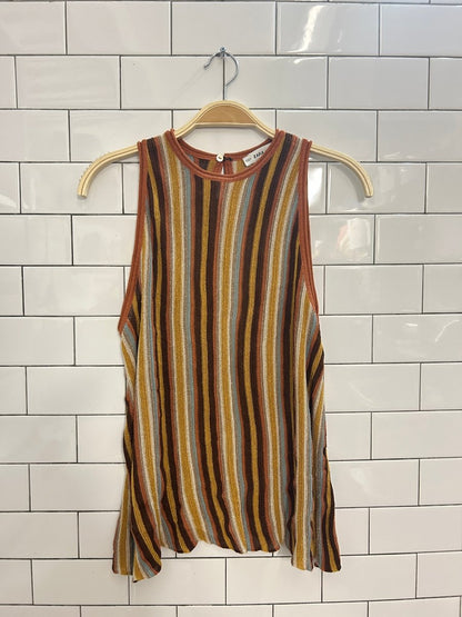 zara retro ribbed mesh knit sleeveless top - good market thrift store