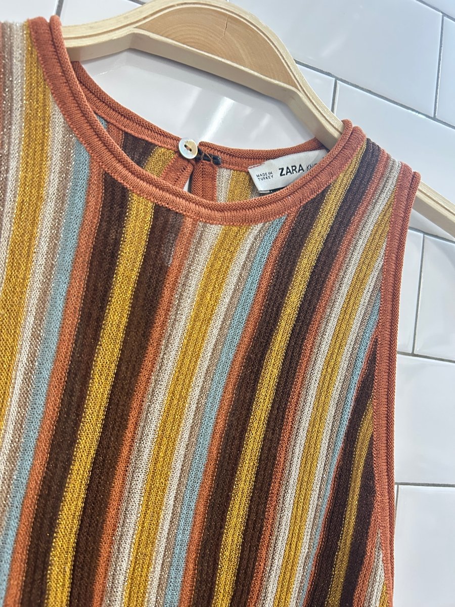 zara retro ribbed mesh knit sleeveless top - good market thrift store